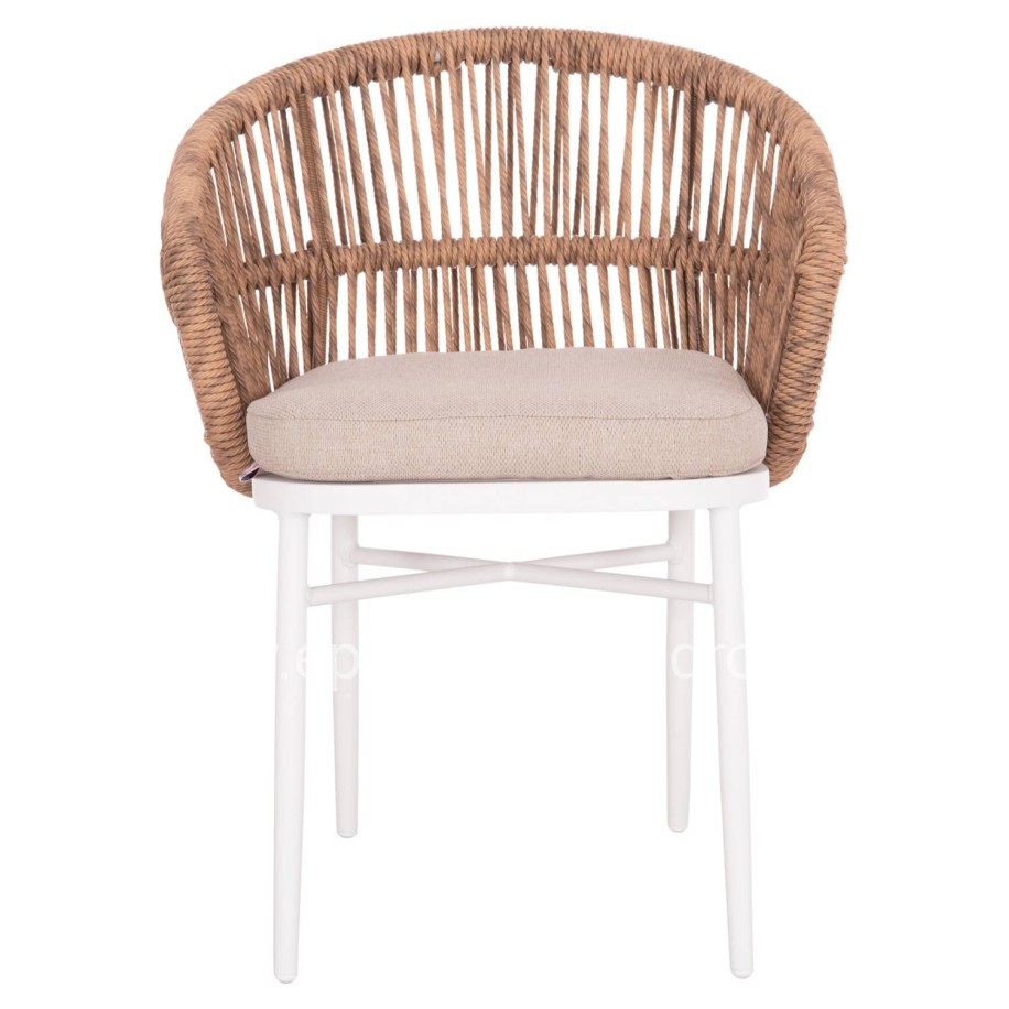 ΠΟΛΥΘΡΟΝΑ ΑΛΟΥΜΙΝΙΟΥ ORIN HM6265.02 ΛΕΥΚΗ-P.E.RATTAN ΦΥΣΙΚΟ-ΜΠΕΖ ΜΑΞΙΛΑΡΙΑ 58x61x75Υ