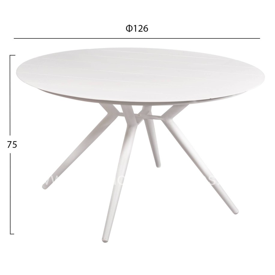 ROUND ALUMINUM TABLE HIGER HM6290.01 GREY Φ126x74Hcm.