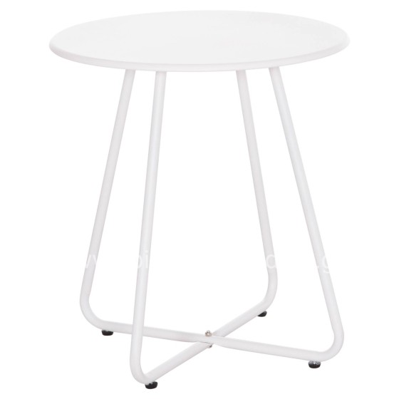 SIDE TABLE ROUND SAMMON HM6271.02 METAL IN WHITE COLOR Φ45x50Hcm.