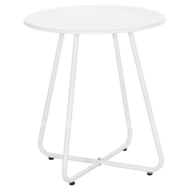 SIDE TABLE ROUND SAMMON HM6271.02 METAL IN WHITE COLOR Φ45x50Hcm.