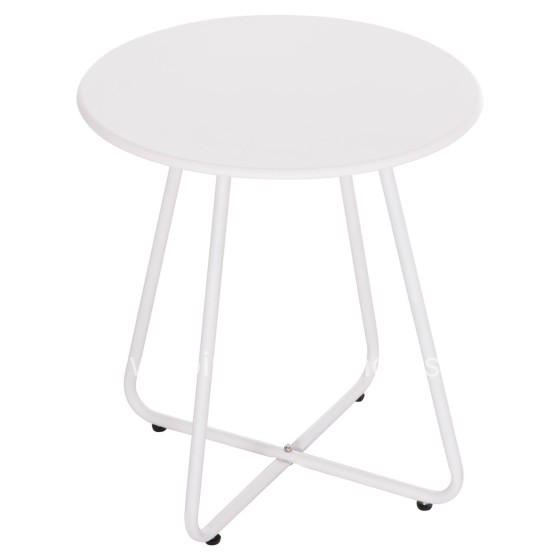 SIDE TABLE ROUND SAMMON HM6271.02 METAL IN WHITE COLOR Φ45x50Hcm.