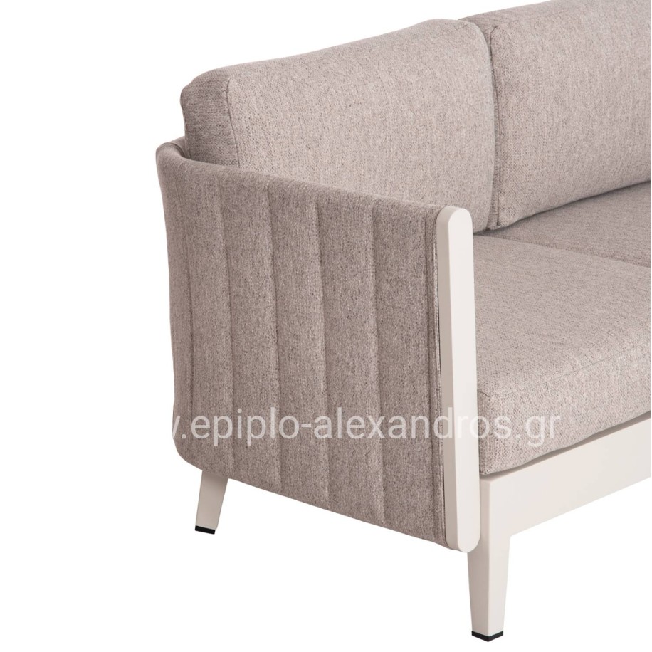 OUTDOOR LOUNGE SET 4PCS LARRY HM6188.02 CHAMPAGNE COLORED ALUMINUM-P.E. FABRIC