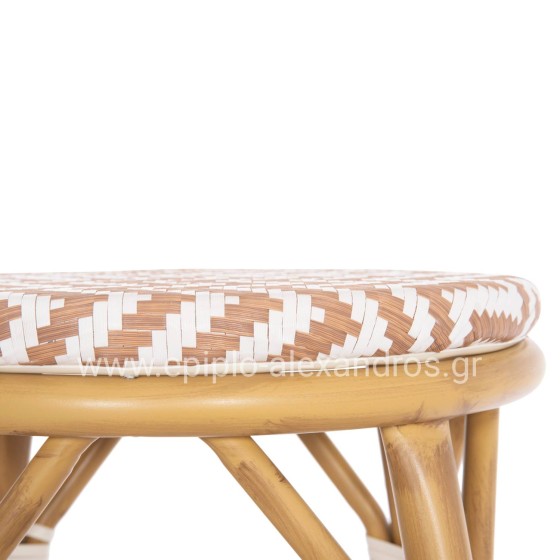 ALUMINUM MEDIUM HEIGHT BAR STOOL CHINO HM6286.04 BAMBOO LOOK IN NATURAL & TEXTILENE 43x43x65Hcm.