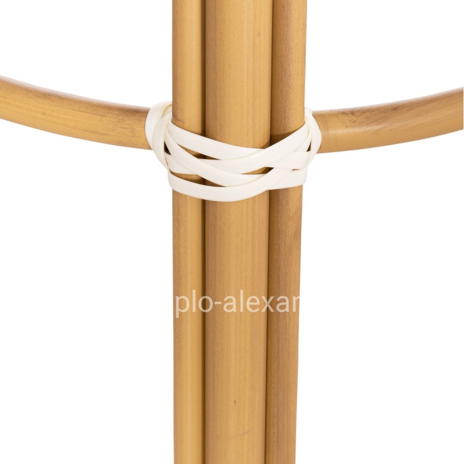 ALUMINUM MEDIUM HEIGHT BAR STOOL CHINO HM6286.04 BAMBOO LOOK IN NATURAL & TEXTILENE 43x43x65Hcm.