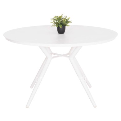 OUTDOOR TABLE ROUND HIGER HM6290.02 WHITE ALUMINUM Φ126Χ74Hcm.