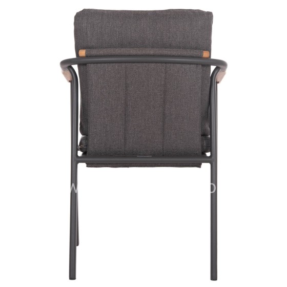 ALUMINUM DINING CHAIR SENTI HM6204.01 FRAME & OLEFIN FABRIC IN DARK GREY 60x55.5x90Hcm.