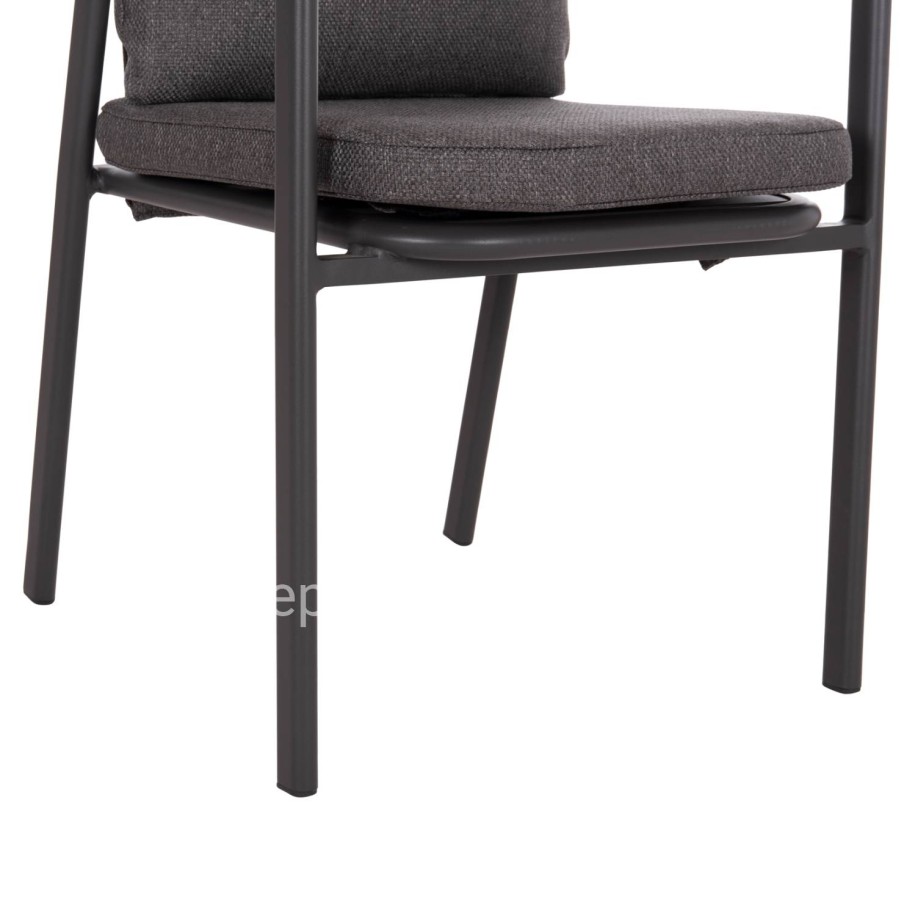 ALUMINUM DINING CHAIR SENTI HM6204.01 FRAME & OLEFIN FABRIC IN DARK GREY 60x55.5x90Hcm.