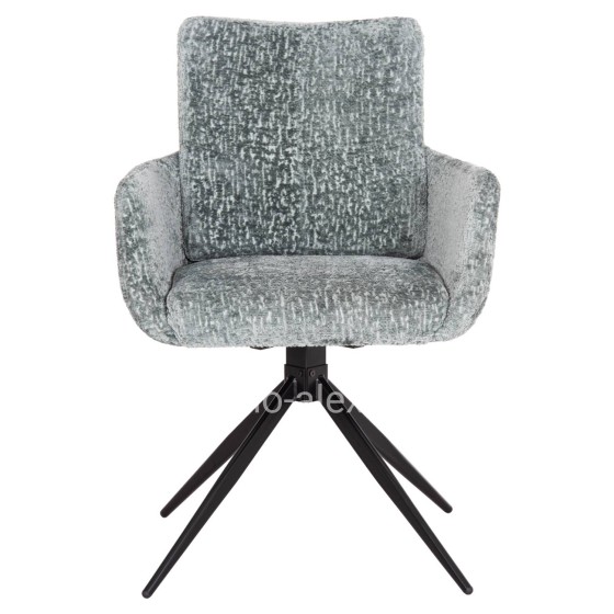 DINING ARMCHAIR SWIVEL BLANS HM9942.03 MINT BOUCLE FABRIC-METAL LEGS 62x60x90Hcm.