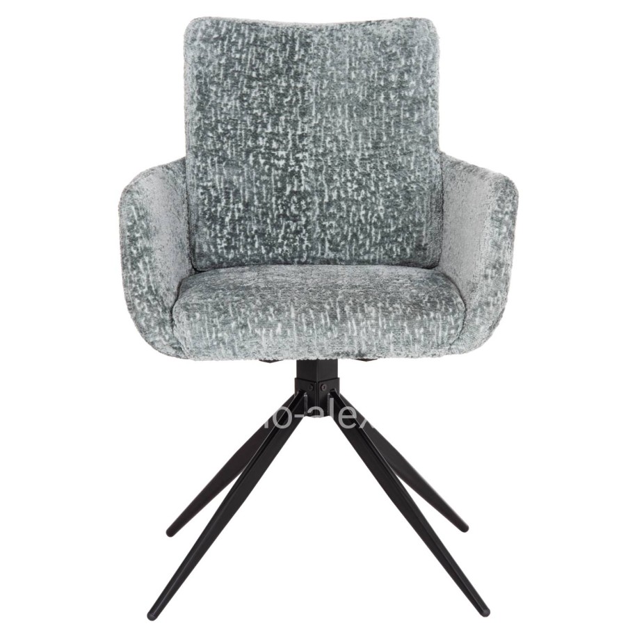 DINING ARMCHAIR SWIVEL BLANS HM9942.03 MINT BOUCLE FABRIC-METAL LEGS 62x60x90Hcm.