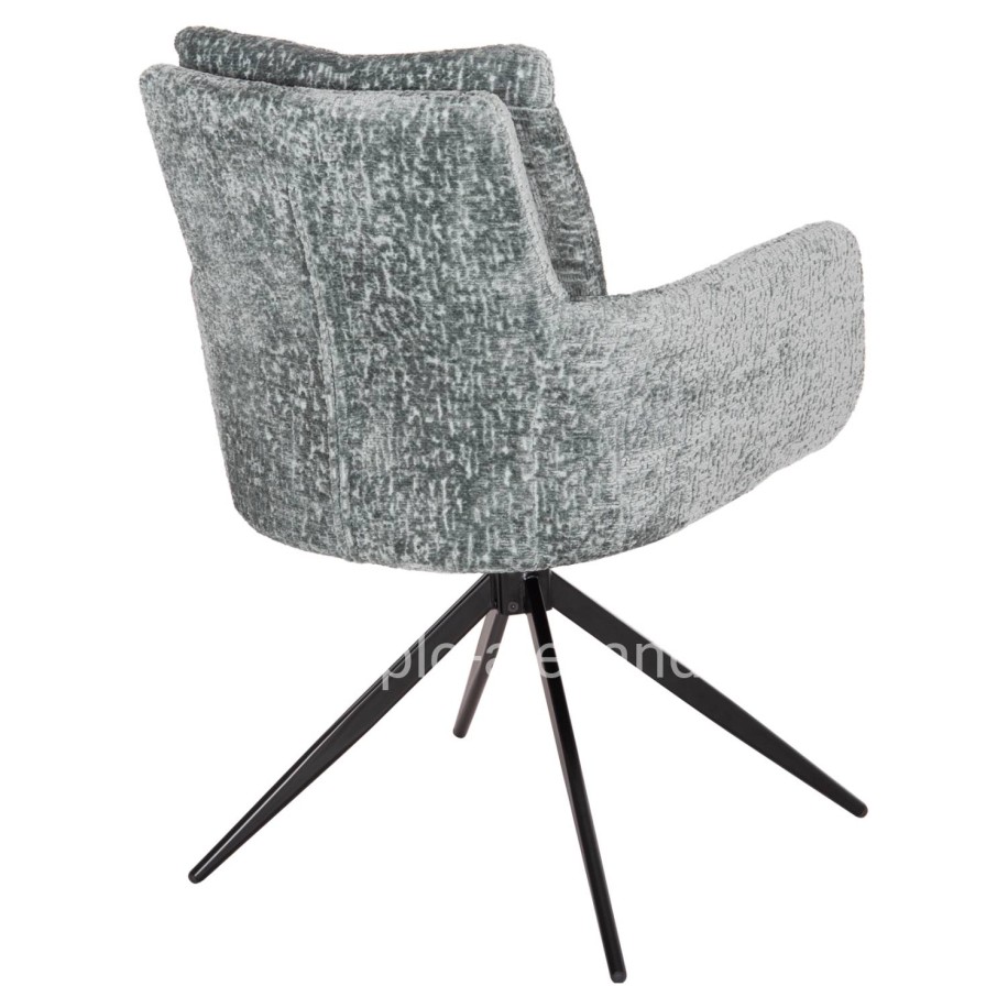 DINING ARMCHAIR SWIVEL BLANS HM9942.03 MINT BOUCLE FABRIC-METAL LEGS 62x60x90Hcm.