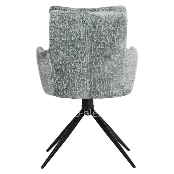 DINING ARMCHAIR SWIVEL BLANS HM9942.03 MINT BOUCLE FABRIC-METAL LEGS 62x60x90Hcm.