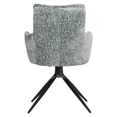 DINING ARMCHAIR SWIVEL BLANS HM9942.03 MINT BOUCLE FABRIC-METAL LEGS 62x60x90Hcm.