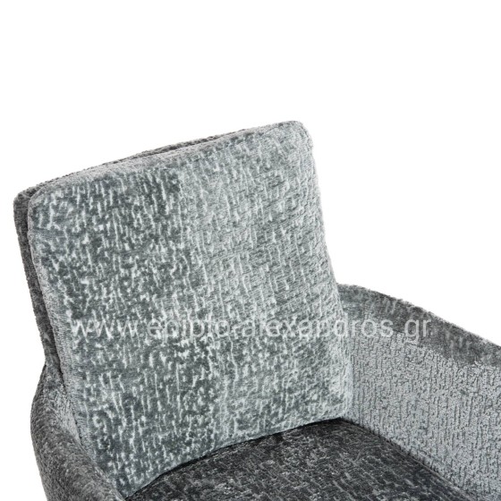 DINING ARMCHAIR SWIVEL BLANS HM9942.03 MINT BOUCLE FABRIC-METAL LEGS 62x60x90Hcm.