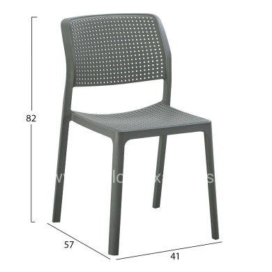 OUTDOOR DINING CHAIR COMFEE HM6101.05 POLYPROPYLENE IN DARK OLIVE GREEN 41x57x82Hcm.