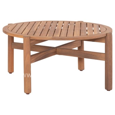 OUTDOOR ROUND COFFEE TABLE SANJI HM6228 ACACIA WOOD IN NATURAL COLOR Φ86x41,5Hcm