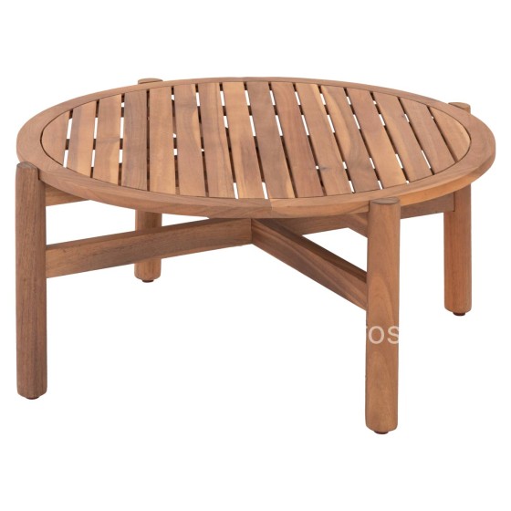 OUTDOOR ROUND COFFEE TABLE SANJI HM6228 ACACIA WOOD IN NATURAL COLOR Φ86x41,5Hcm