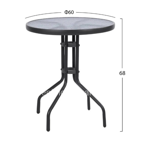 OUTDOOR DINING SET 3PCS LIMA HM21110 TABLE & 2 ARMCHAIRS- GREY COLOR