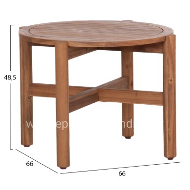 OUTDOOR ROUND COFFEE TABLE SANJI HM6222 ACACIA WOOD IN NATURAL COLOR Φ66x48.5Hcm