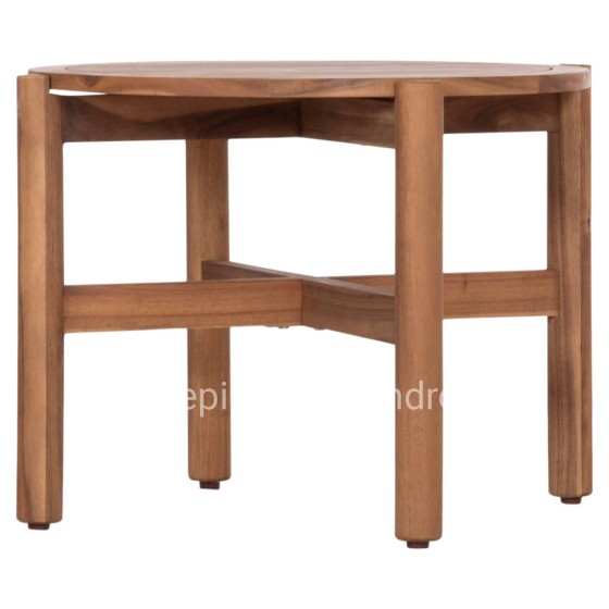OUTDOOR ROUND COFFEE TABLE SANJI HM6222 ACACIA WOOD IN NATURAL COLOR Φ66x48.5Hcm