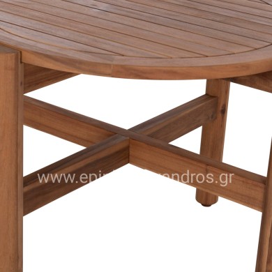 OUTDOOR ROUND COFFEE TABLE SANJI HM6222 ACACIA WOOD IN NATURAL COLOR Φ66x48.5Hcm