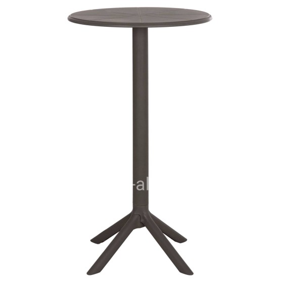 BAR TABLE ROUND TERRIN HM6126.15 POLYPROPYLENE IN DARK OLIVE GREEN Φ60x106Hcm.