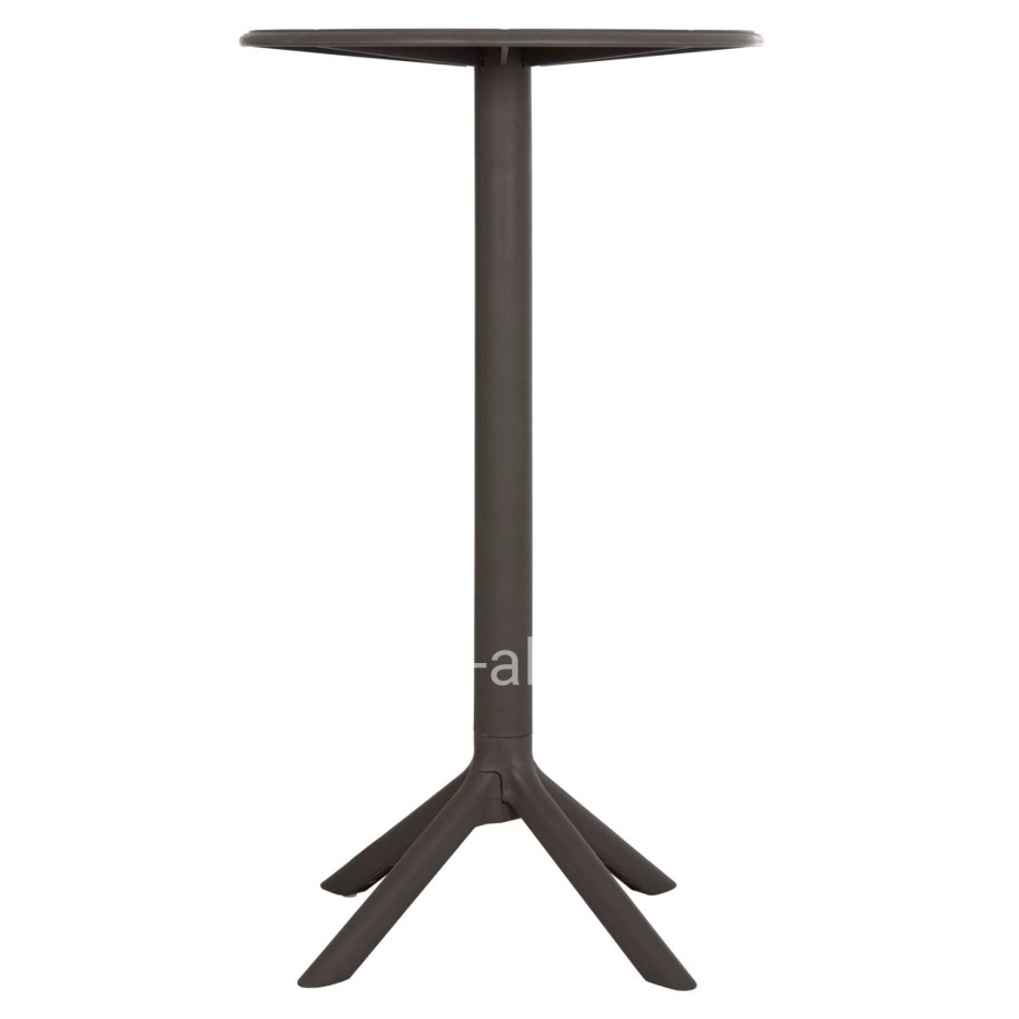 BAR TABLE ROUND TERRIN HM6126.15 POLYPROPYLENE IN DARK OLIVE GREEN Φ60x106Hcm.