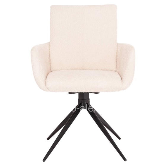 DINING ARMCHAIR SWIVEL BLANS HM9942.07 BEIGE BOUCLE FABRIC-METAL LEGS 62x60x90Hcm.