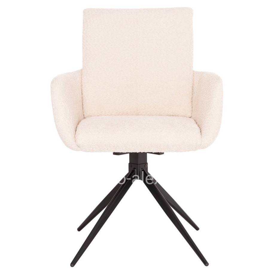 DINING ARMCHAIR SWIVEL BLANS HM9942.07 BEIGE BOUCLE FABRIC-METAL LEGS 62x60x90Hcm.