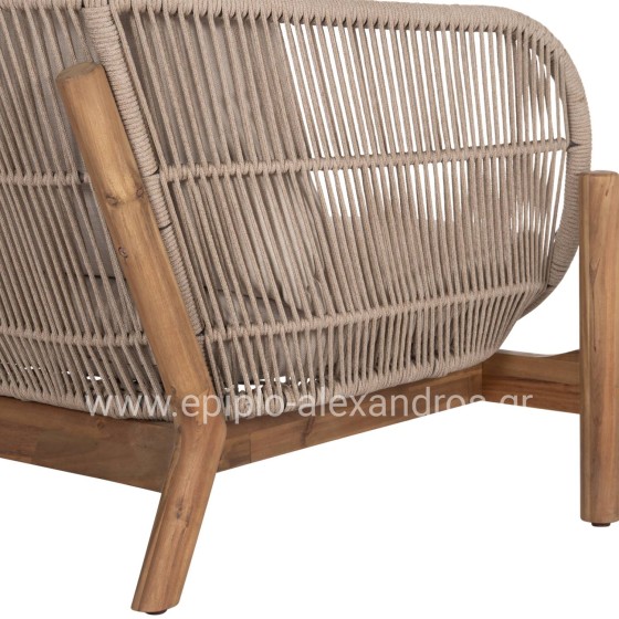 ΚΑΝΑΠΕΣ 2ΘΕΣΙΟΣ ΕΞ.ΧΩΡΟΥ SANJI HM6220 ΞΥΛΟ ΑΚΑΚΙΑΣ-ΑΛΟΥΜΙΝΙΟ-ΣΧΟΙΝΙ 168,5x80x82Υεκ.