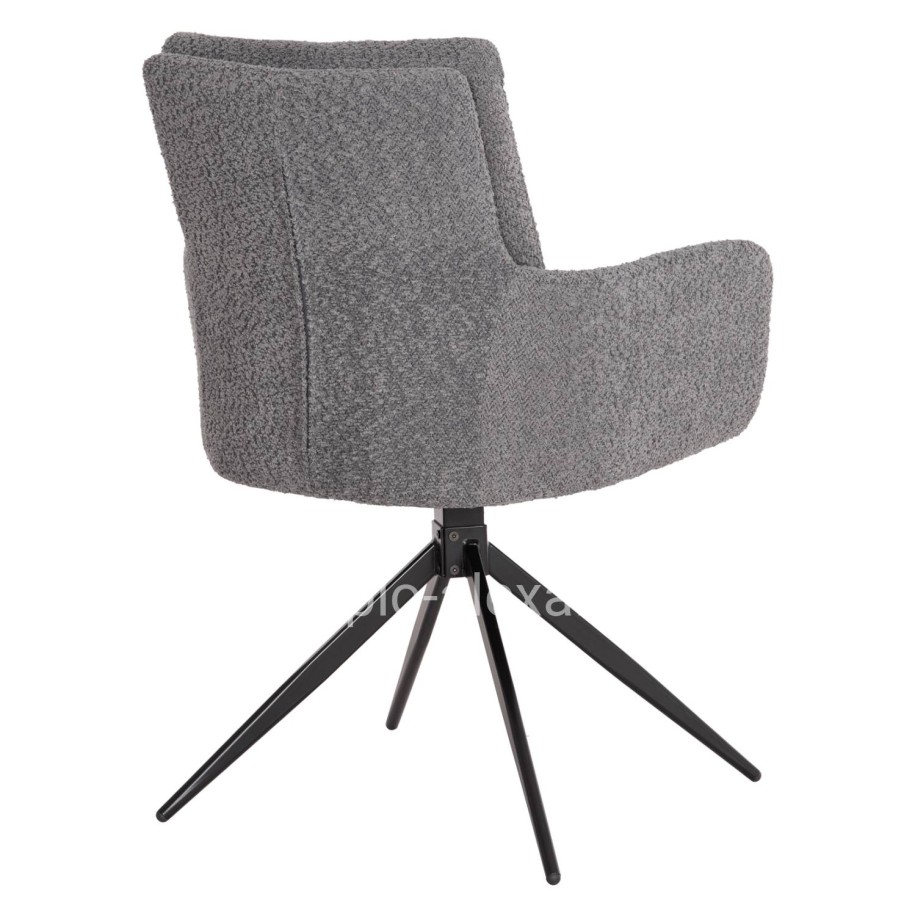 DINING ARMCHAIR SWIVEL BLANS HM9942.01 GREY BOUCLE FABRIC-METAL LEGS 62x60x90Hcm.