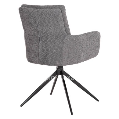 DINING ARMCHAIR SWIVEL BLANS HM9942.01 GREY BOUCLE FABRIC-METAL LEGS 62x60x90Hcm.