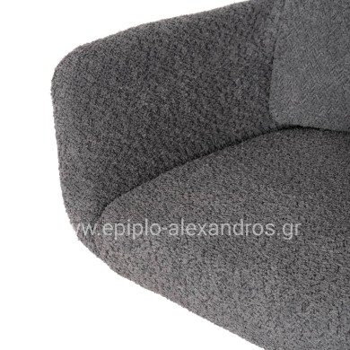 ΠΟΛΥΘΡΟΝΑ ΠΕΡΙΣΤΡΕΦ. BLANS HM9942.01 ΓΚΡΙ ΜΠΟΥΚΛΕ ΥΦΑΣΜΑ-ΜΕΤΑΛΛΙΚΑ ΠΟΔΙΑ 62x60x90Υ