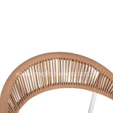 OUTDOOR DINING CHAIR BERG HM6284.01 ALUMINUM & TEXTILENE IN WHITE--P.E.TWISTED RATTAN 55x56x79Hcm.