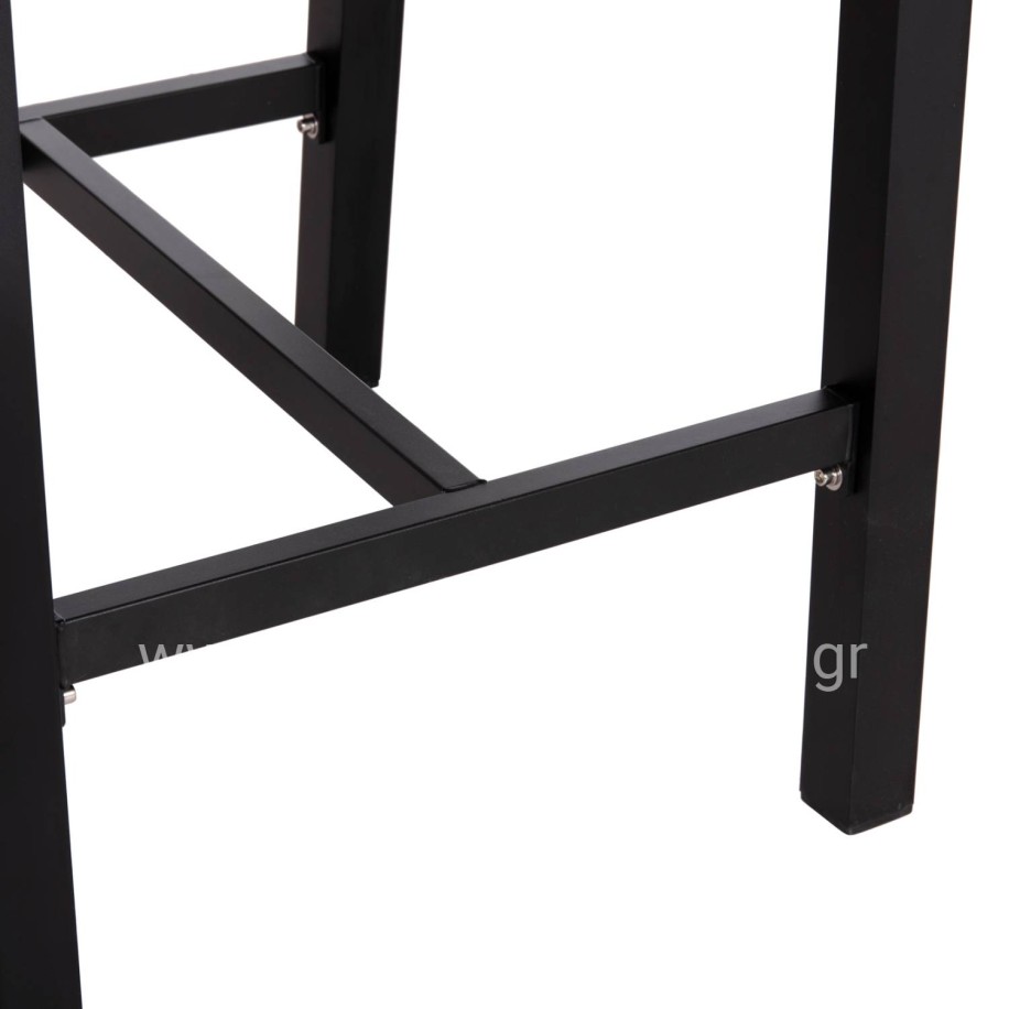 BAR STOOL MEDIUM HEIGHT HOWARD HM5791.23 ALUMINUM IN BLACK--DARK GREY ROPE 47.5x55x94.5Hcm.