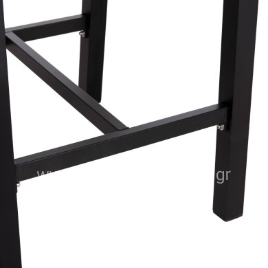 BAR STOOL MEDIUM HEIGHT HOWARD HM5791.23 ALUMINUM IN BLACK--DARK GREY ROPE 47.5x55x94.5Hcm.