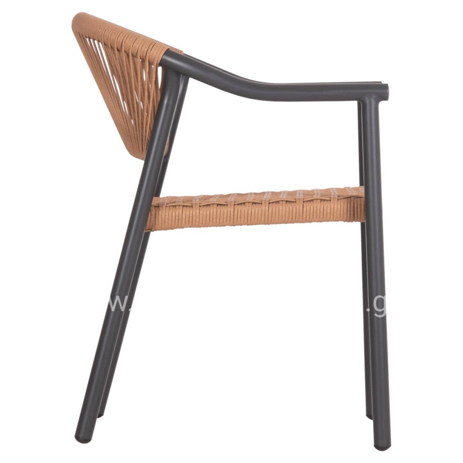 ΠΟΛΥΘΡΟΝΑ KERLY HM6050.10 ΑΛΟΥΜΙΝΙΟ ΣΚΟΥΡΟ ΓΚΡΙ--ΜΠΕΖ ΣΥΝΘΕΤΙΚΟ RATTAN 54x58,5x76Υεκ