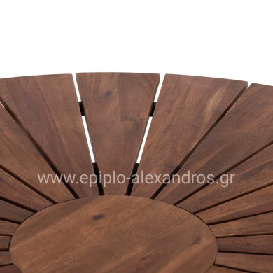 OUTDOOR DINING TABLE CRISTOBAL HM6234 ACACIA WOOD-METAL Φ120x76Hcm.