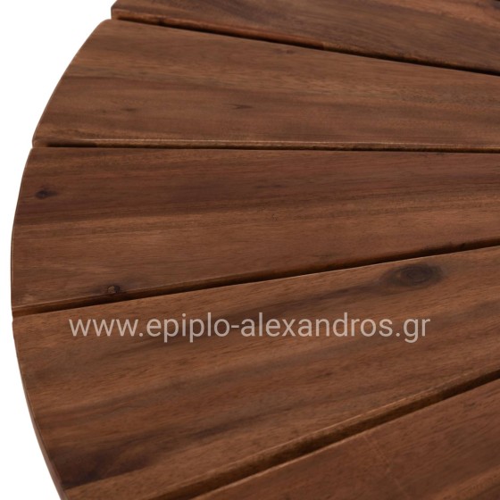 ΤΡΑΠΕΖΙ ΤΡΑΠΕΖΑΡΙΑΣ ΕΞ.ΧΩΡΟΥ CRISTOBAL HM6234 ΞΥΛΟ ΑΚΑΚΙΑΣ-ΜΕΤΑΛΛΟ Φ120x76Υεκ