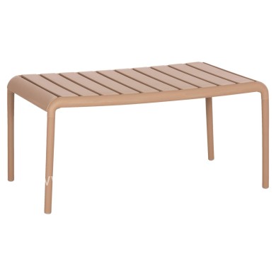 OUTDOOR COFFEE TABLE KORVER HM6334.04 POLYPROPYLENE IN CAPPUCCINO 100x60x46Hcm.