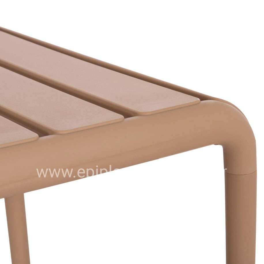 OUTDOOR COFFEE TABLE KORVER HM6334.04 POLYPROPYLENE IN CAPPUCCINO 100x60x46Hcm.