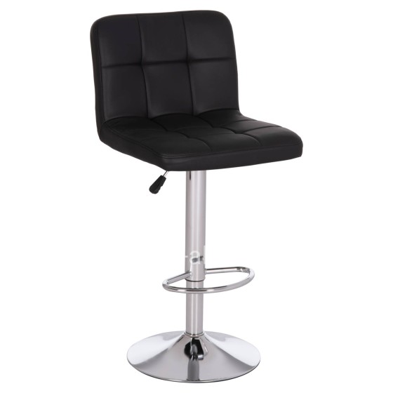 BAR STOOL SWIVELING DIANA HM202.21 BLACK PU--CHROMED METAL 44x52x109Hcm.