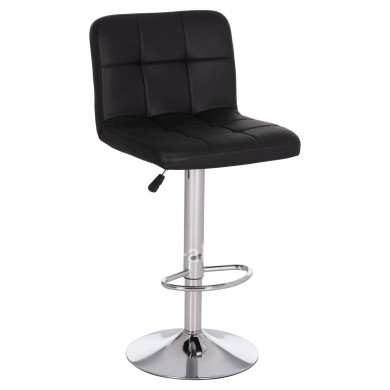 BAR STOOL SWIVELING DIANA HM202.21 BLACK PU--CHROMED METAL 44x52x109Hcm.