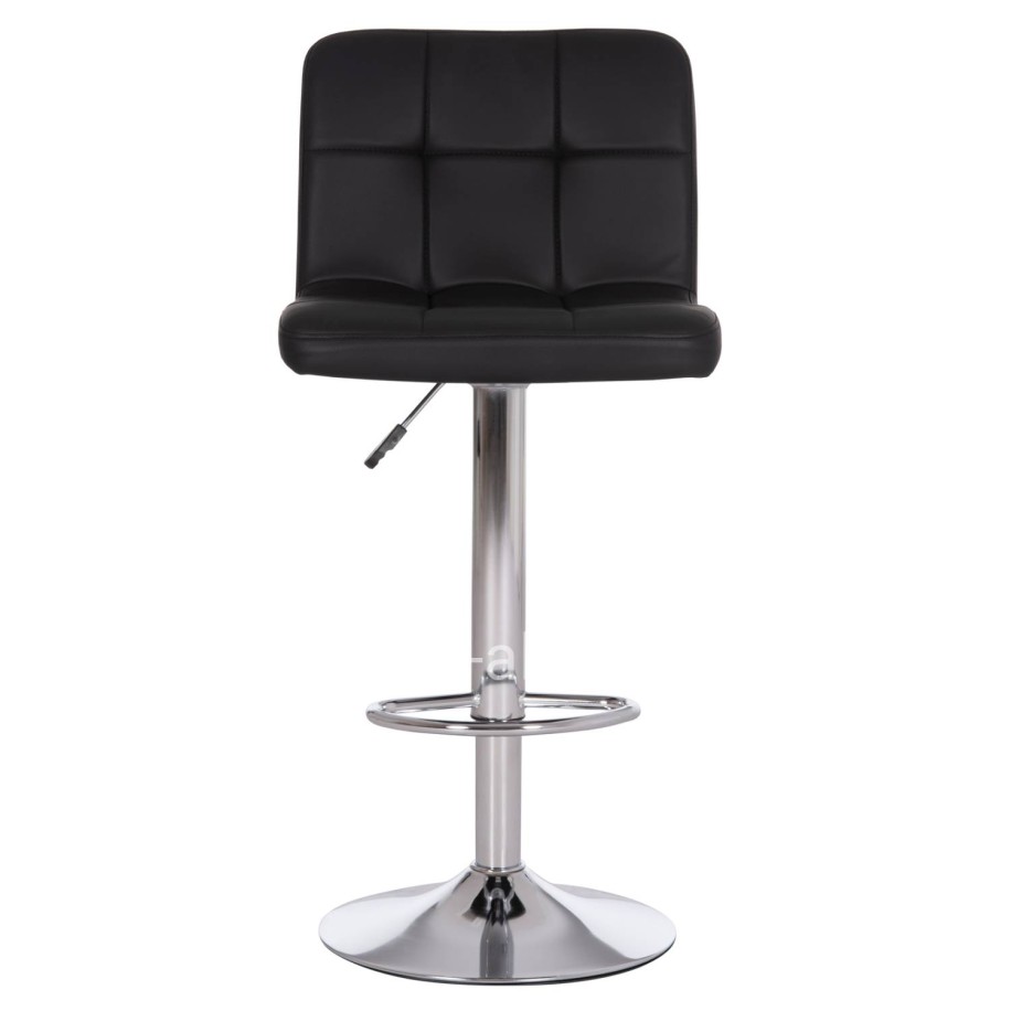 BAR STOOL SWIVELING DIANA HM202.21 BLACK PU--CHROMED METAL 44x52x109Hcm.