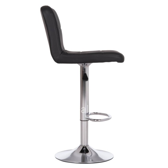BAR STOOL SWIVELING DIANA HM202.21 BLACK PU--CHROMED METAL 44x52x109Hcm.