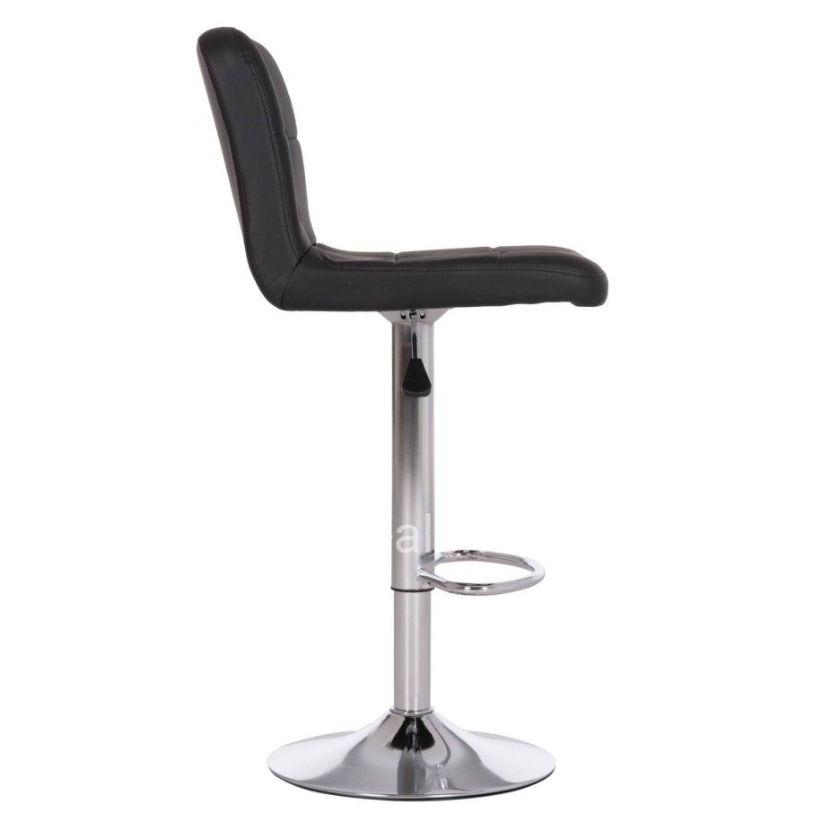 BAR STOOL SWIVELING DIANA HM202.21 BLACK PU--CHROMED METAL 44x52x109Hcm.