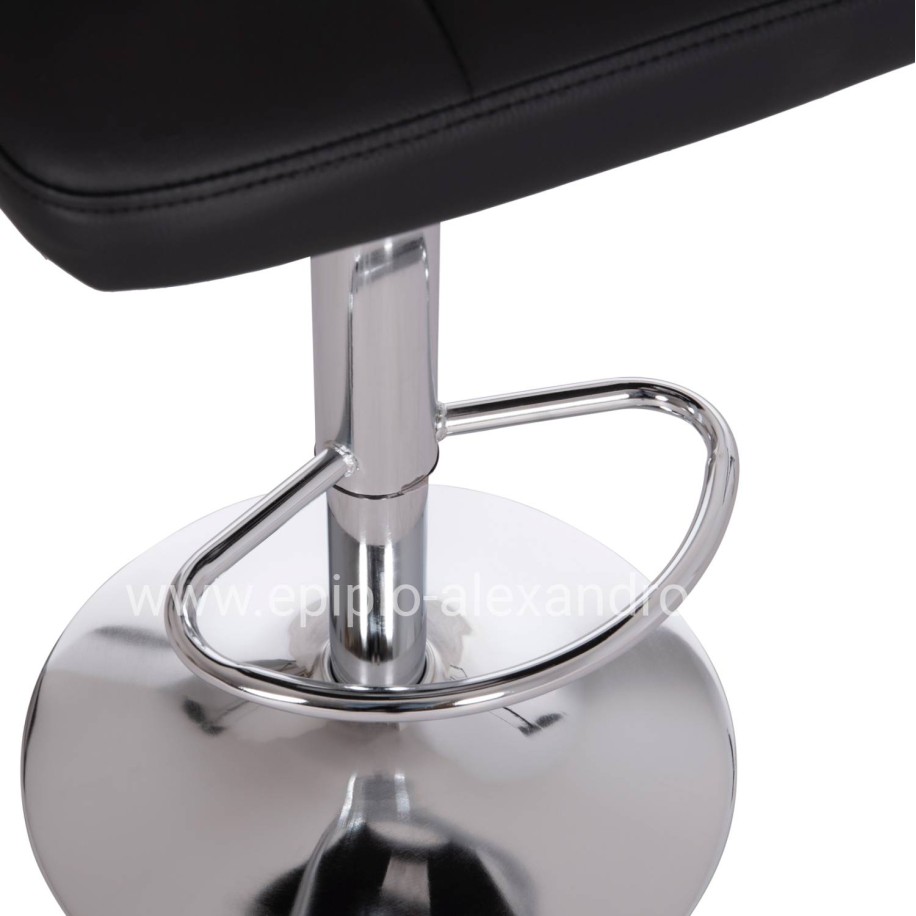 BAR STOOL SWIVELING DIANA HM202.21 BLACK PU--CHROMED METAL 44x52x109Hcm.