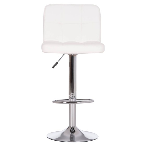 BAR STOOL SWIVELING DIANA HM202.22 WHITE PU--CHROMED METAL 44x52x109Hcm.