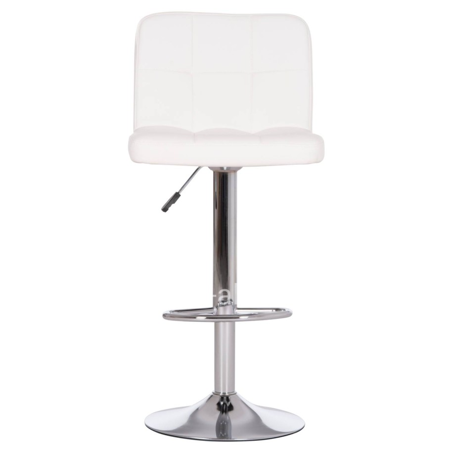 BAR STOOL SWIVELING DIANA HM202.22 WHITE PU--CHROMED METAL 44x52x109Hcm.