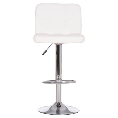 BAR STOOL SWIVELING DIANA HM202.22 WHITE PU--CHROMED METAL 44x52x109Hcm.