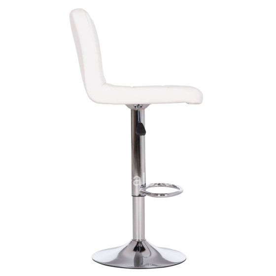 BAR STOOL SWIVELING DIANA HM202.22 WHITE PU--CHROMED METAL 44x52x109Hcm.